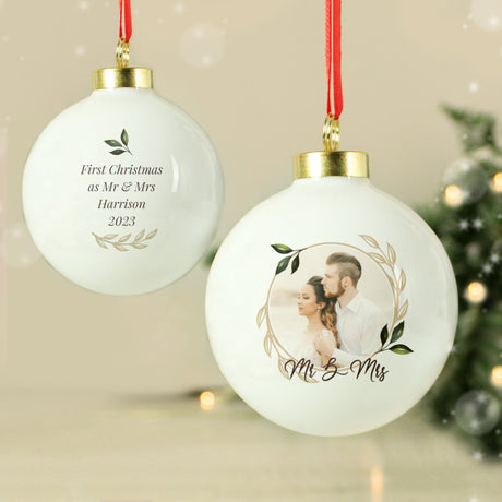 Personalised Photo Upload Memorial Bauble: 4 - Christmas Baubles By Gift Moments