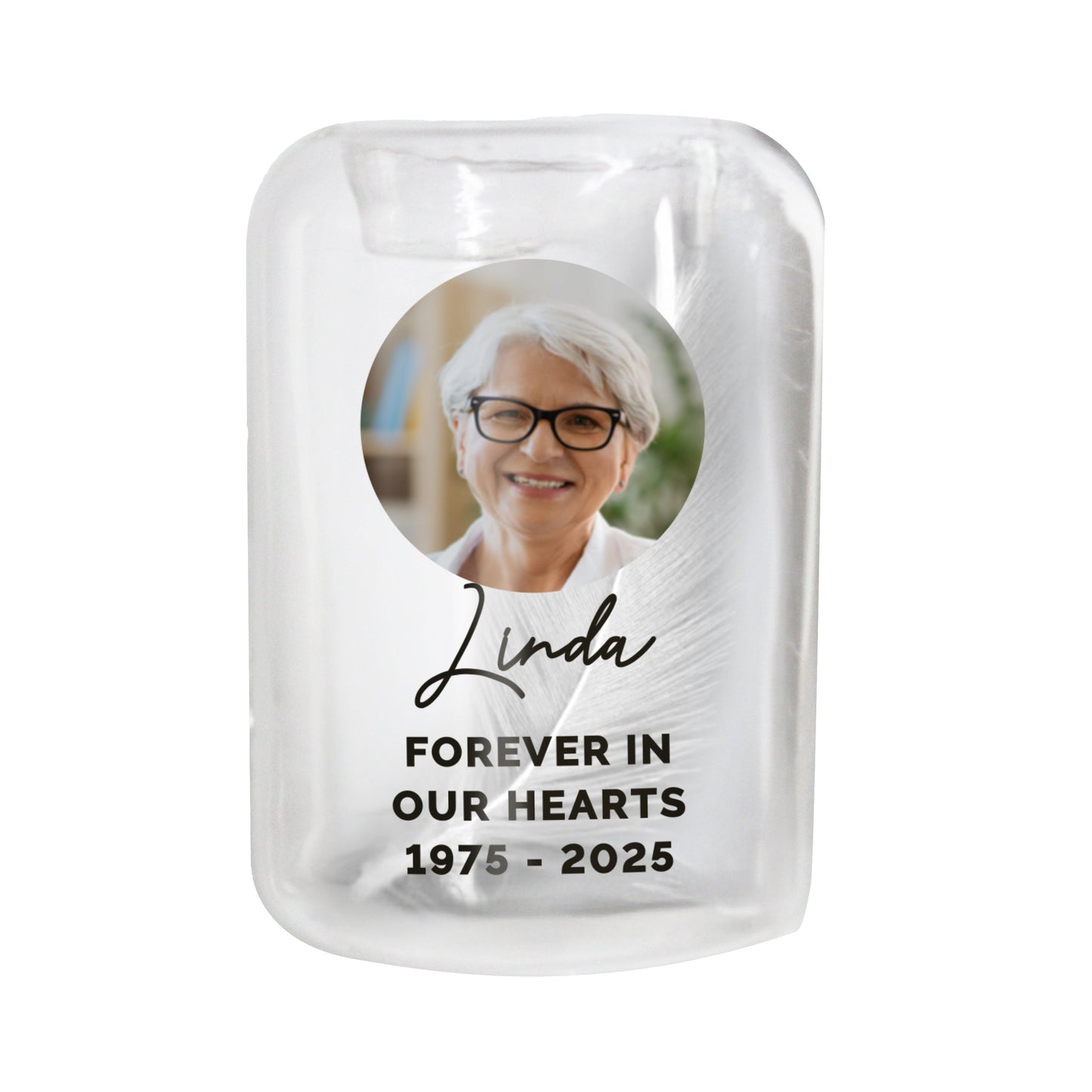 Personalised Photo Upload Memorial Feather Tealight Holder: 5 - Candle Holders By Gift Moments