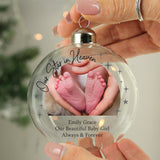 Personalised Photo Upload Memorial Glass Bauble: 2 - Christmas Baubles By Gift Moments