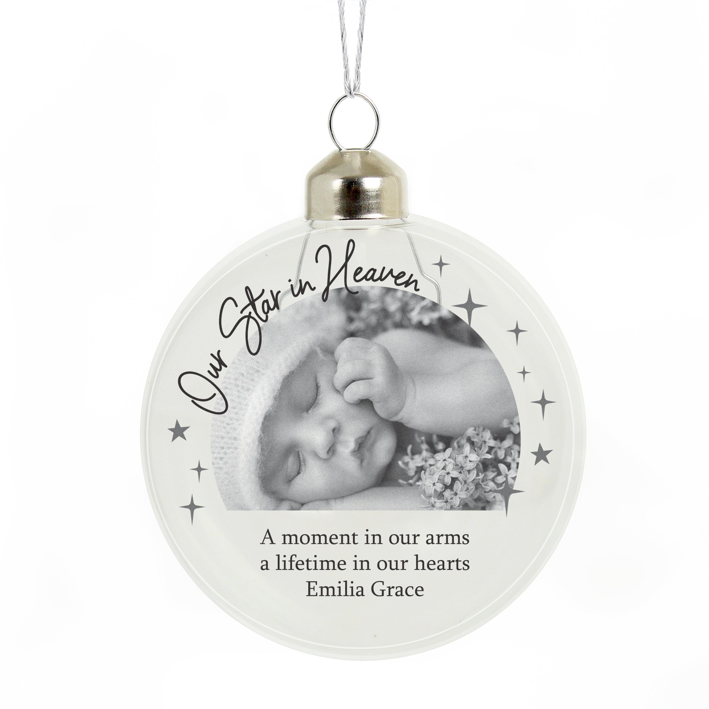 Personalised Photo Upload Memorial Glass Bauble - Shop Christmas Baubles At Gift Moments - 4