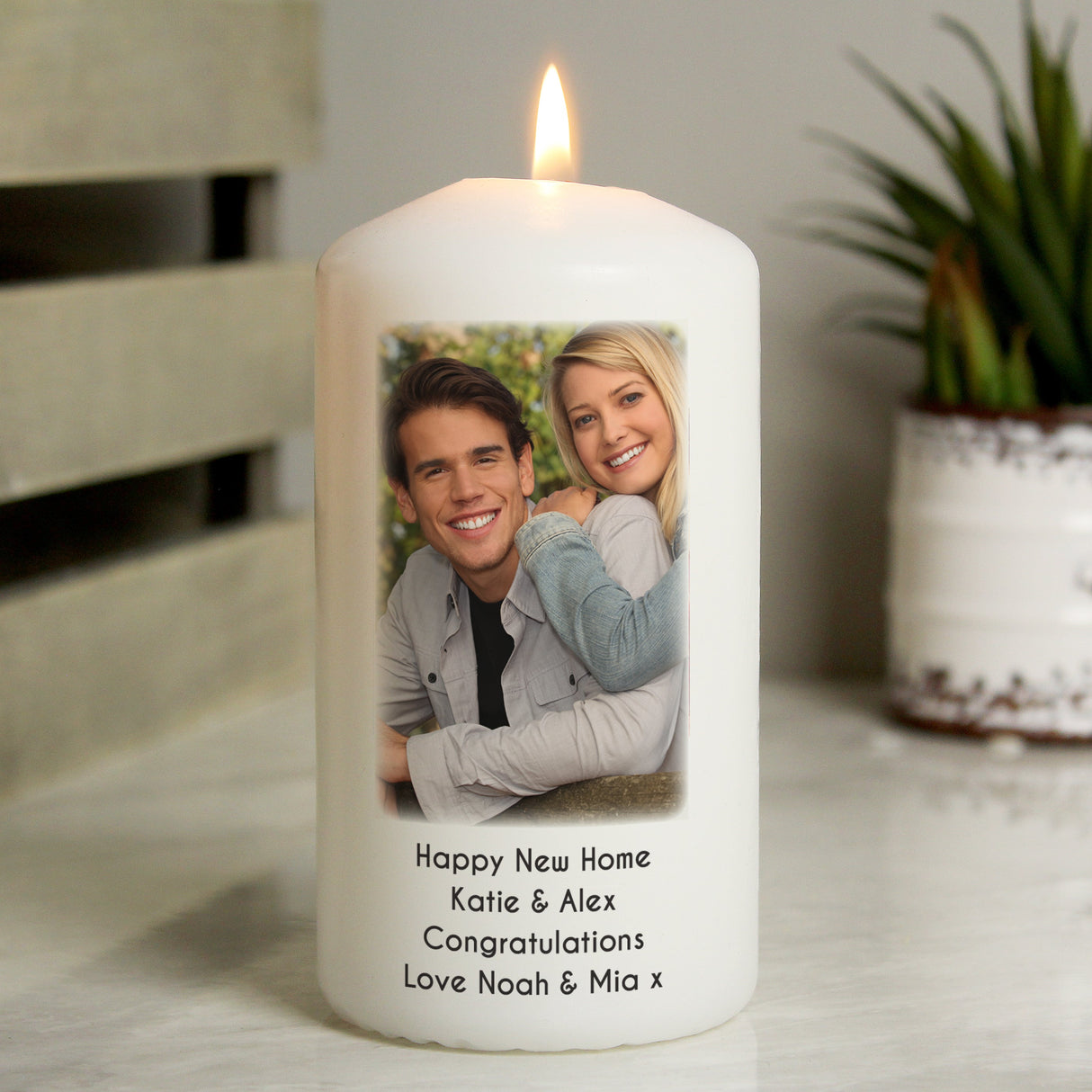 Personalised Photo Upload Pillar Candle: 4 - Candles By Gift Moments