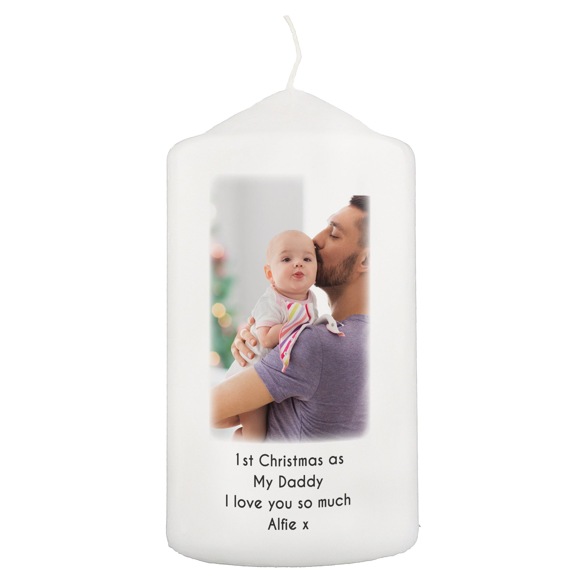 Personalised Photo Upload Pillar Candle: 9 - Candles By Gift Moments