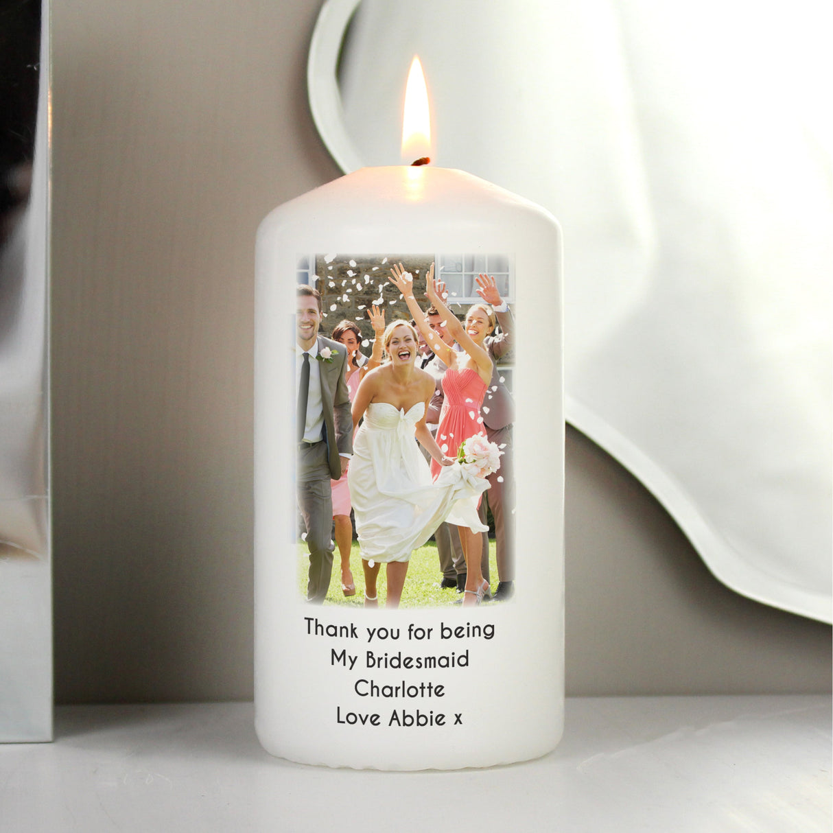 Personalised Photo Upload Pillar Candle: 8 - Candles By Gift Moments