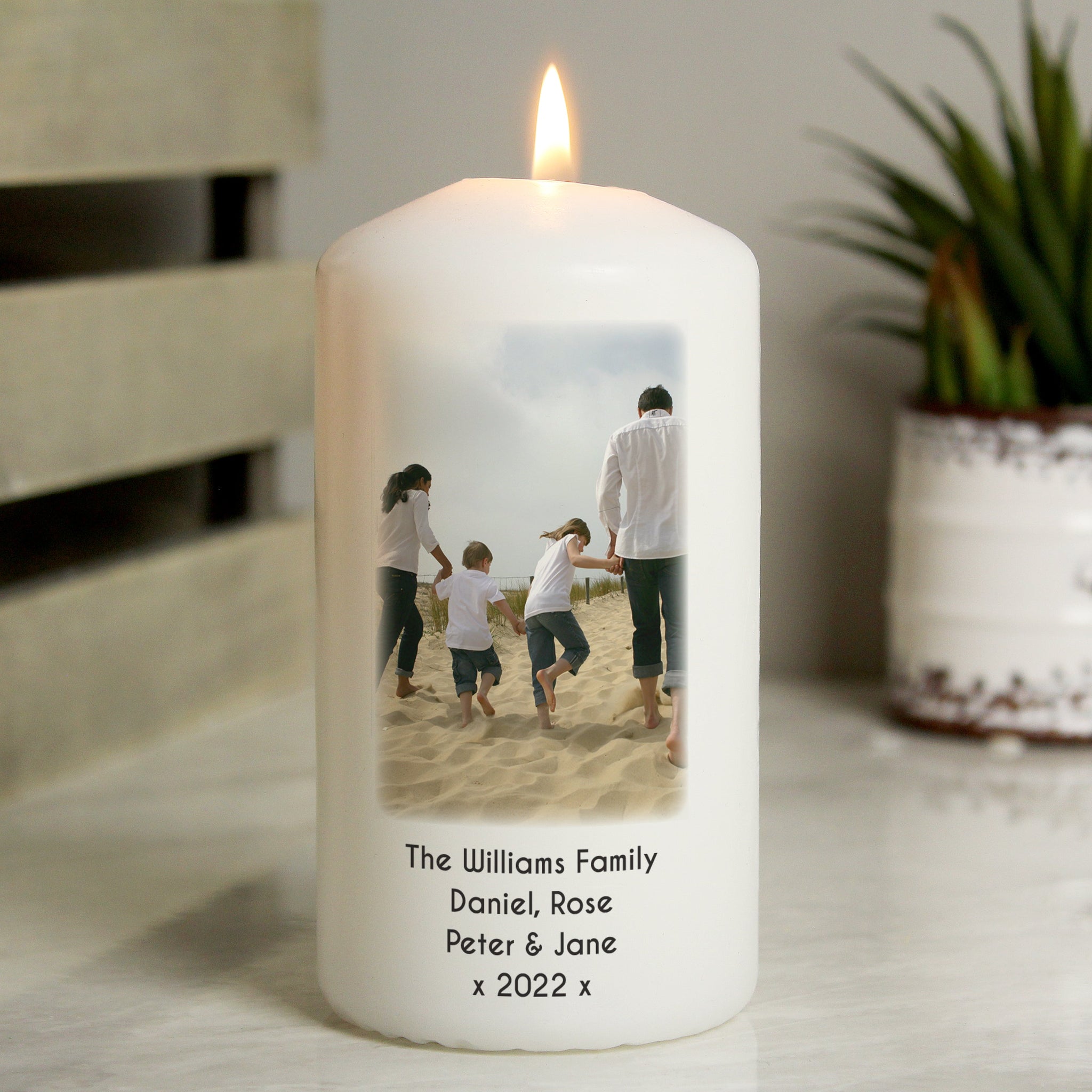 Personalised Photo Upload Pillar Candle: 2 - Candles By Gift Moments