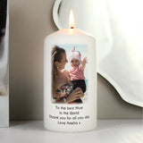 Personalised Photo Upload Pillar Candle: 7 - Candles By Gift Moments