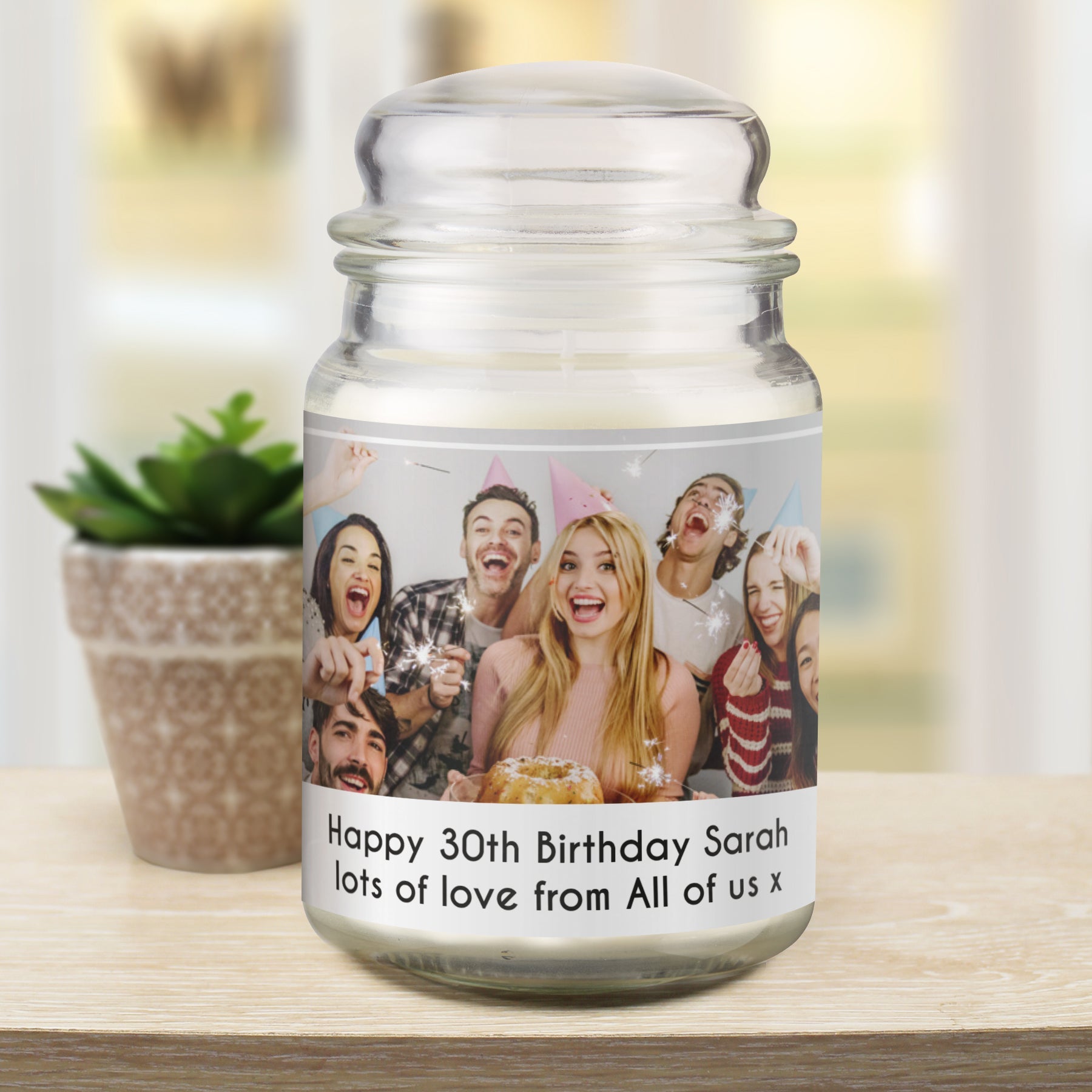 Personalised Photo Upload Scented Jar Candle: 3 - Candles By Gift Moments