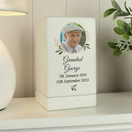 Personalised Photo Upload Small Wooden Urn: 3 - Urns By Gift Moments