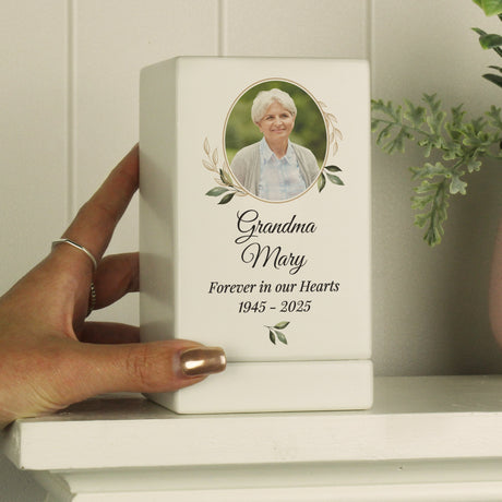 Personalised Photo Upload Small Wooden Urn: 4 - Urns By Gift Moments