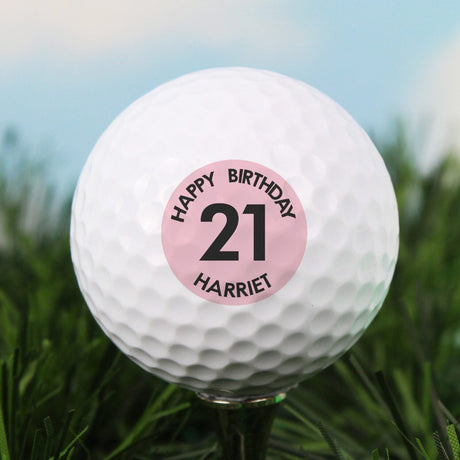 Personalised Pink Big Age Golf Ball: 2 - Golf Balls By Gift Moments