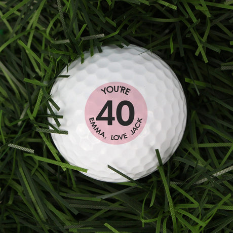 Personalised Pink Big Age Golf Ball: 3 - Golf Balls By Gift Moments