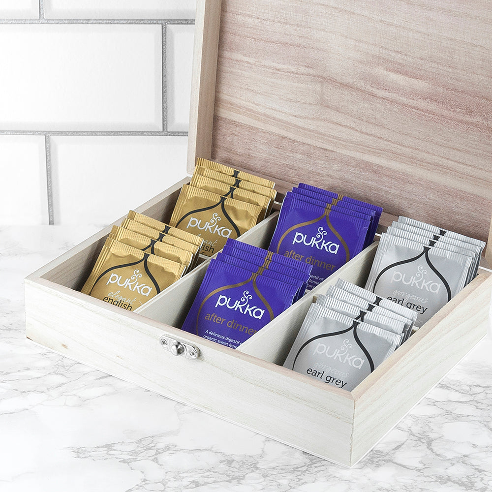 Personalised Pink Botanical Tea Box Selection: 2 Tea Boxes By Gift Moments