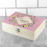 Personalised Pink Botanical Tea Box Selection: 1 Tea Boxes By Gift Moments