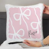 Personalised Pink Bow Cushion: 2 - Cushions By Gift Moments