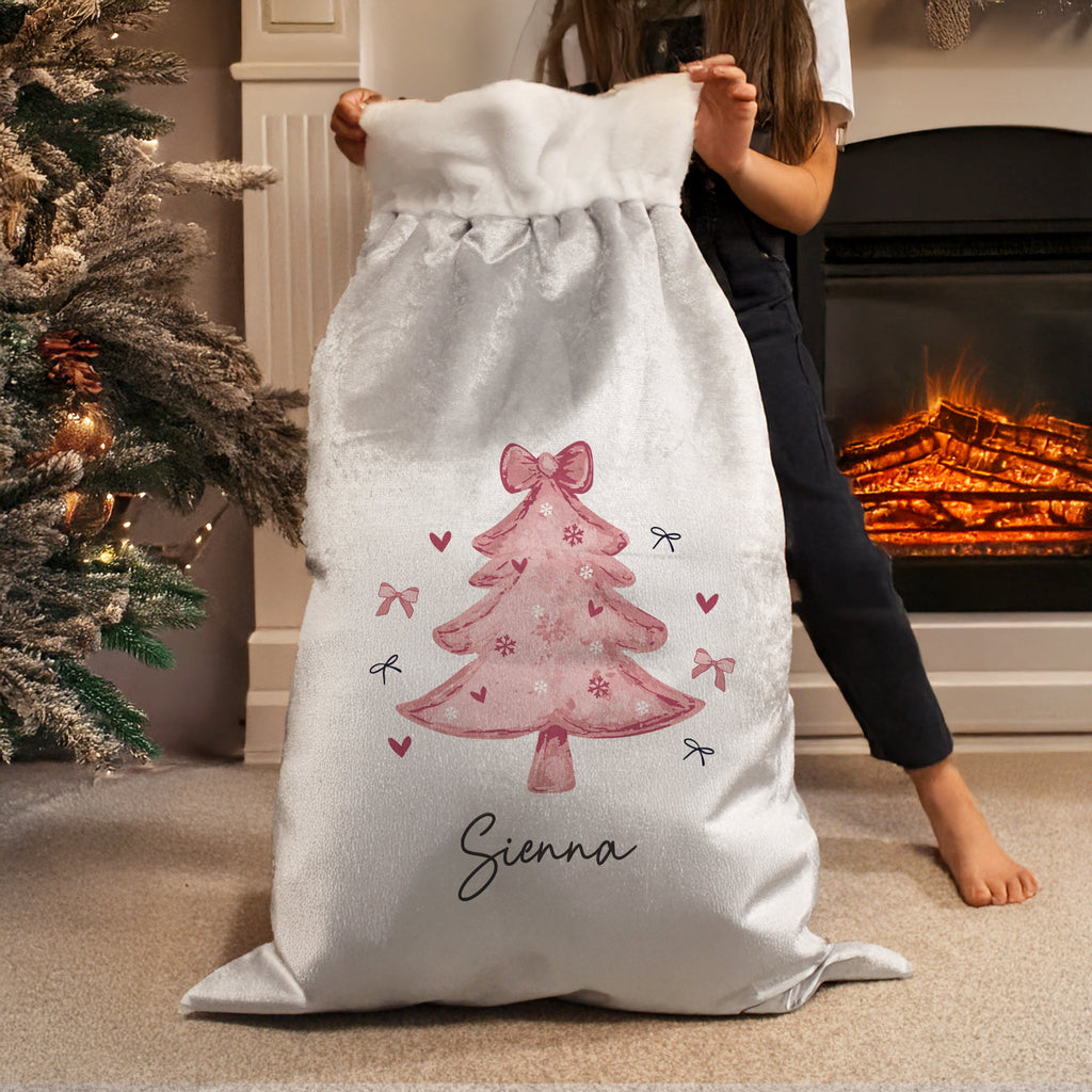 Personalised Pink Christmas Tree Sack - Shop Christmas Sacks At Gift Moments - 3