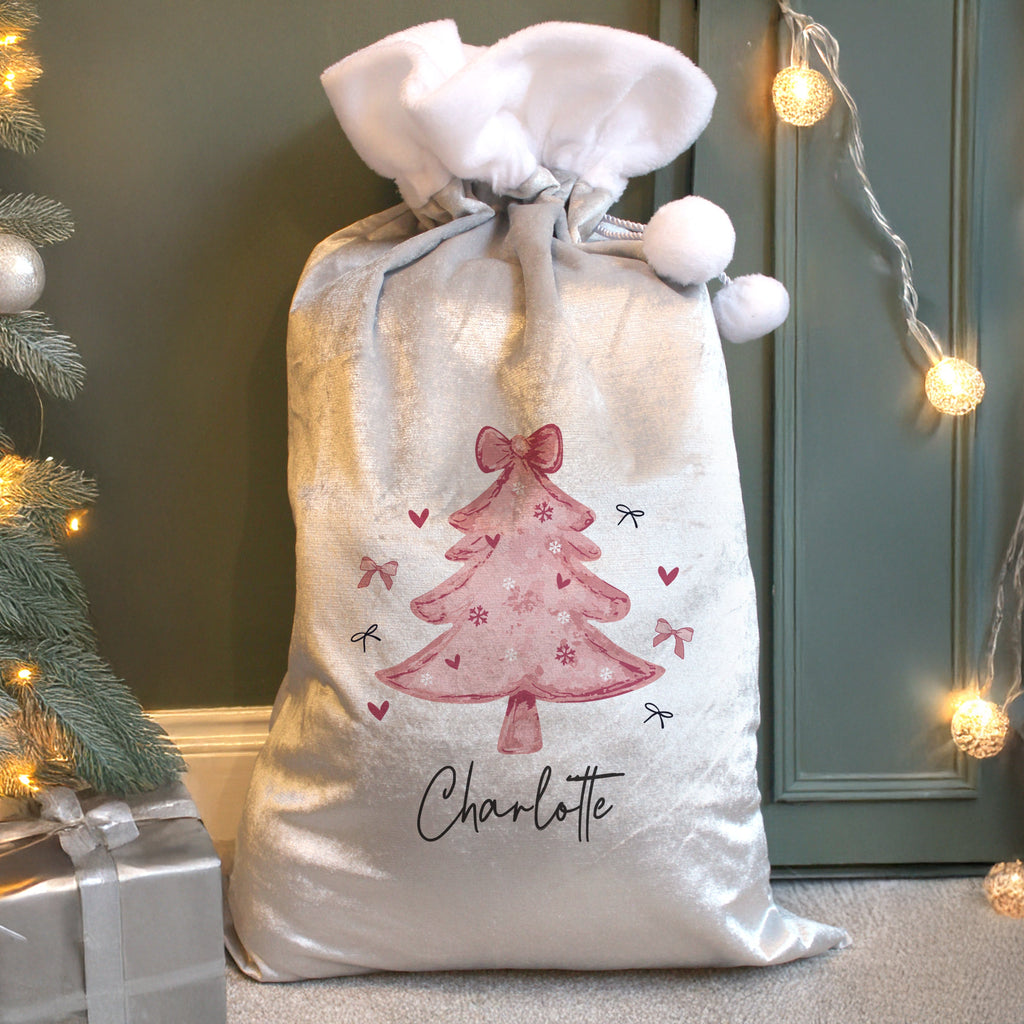 Personalised Pink Christmas Tree Sack - Shop Christmas Sacks At Gift Moments - 1