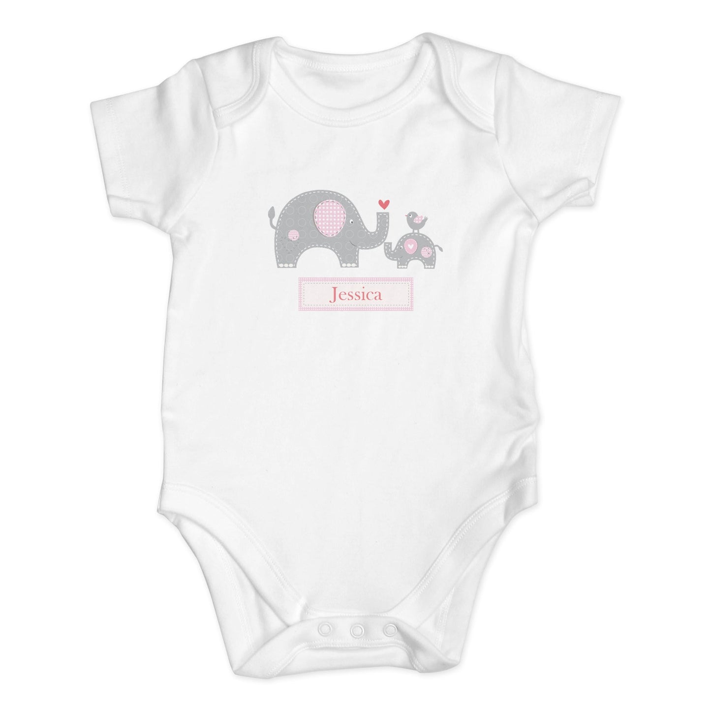 Personalised Pink Elephant 0-3 Months Baby Vest: 3 - Baby Clothing By Gift Moments