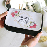 Personalised Pink Floral Make Up Bag: 1 - Toiletry & Makeup Bags By Gift Moments