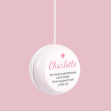 Personalised Pink Flower White Wooden Yoyo: 2 - Toys By Gift Moments