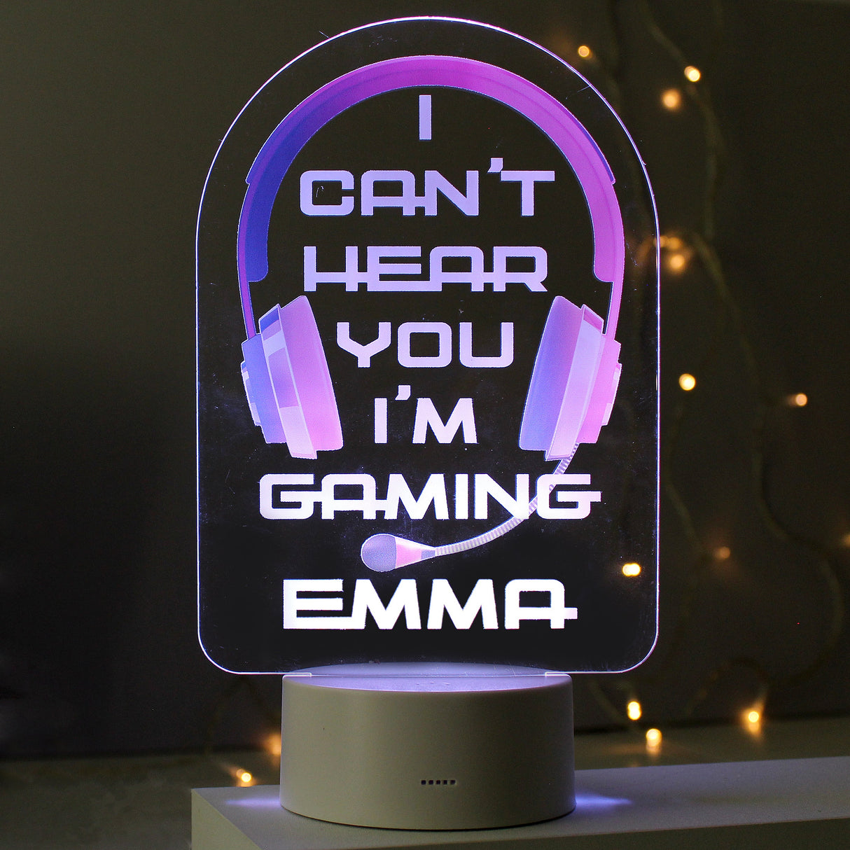 Personalised Pink Gaming LED Colour Changing Night Light: 5 - LED Lighting By Gift Moments