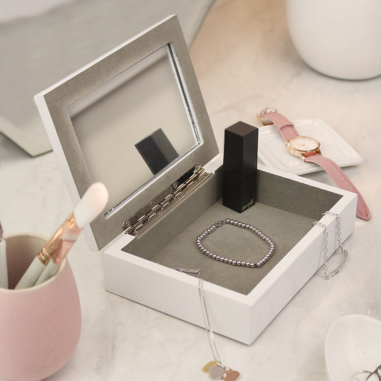 Personalised Pink Heart Wooden Jewellery Box: 2 - Jewellery Boxes By Gift Moments