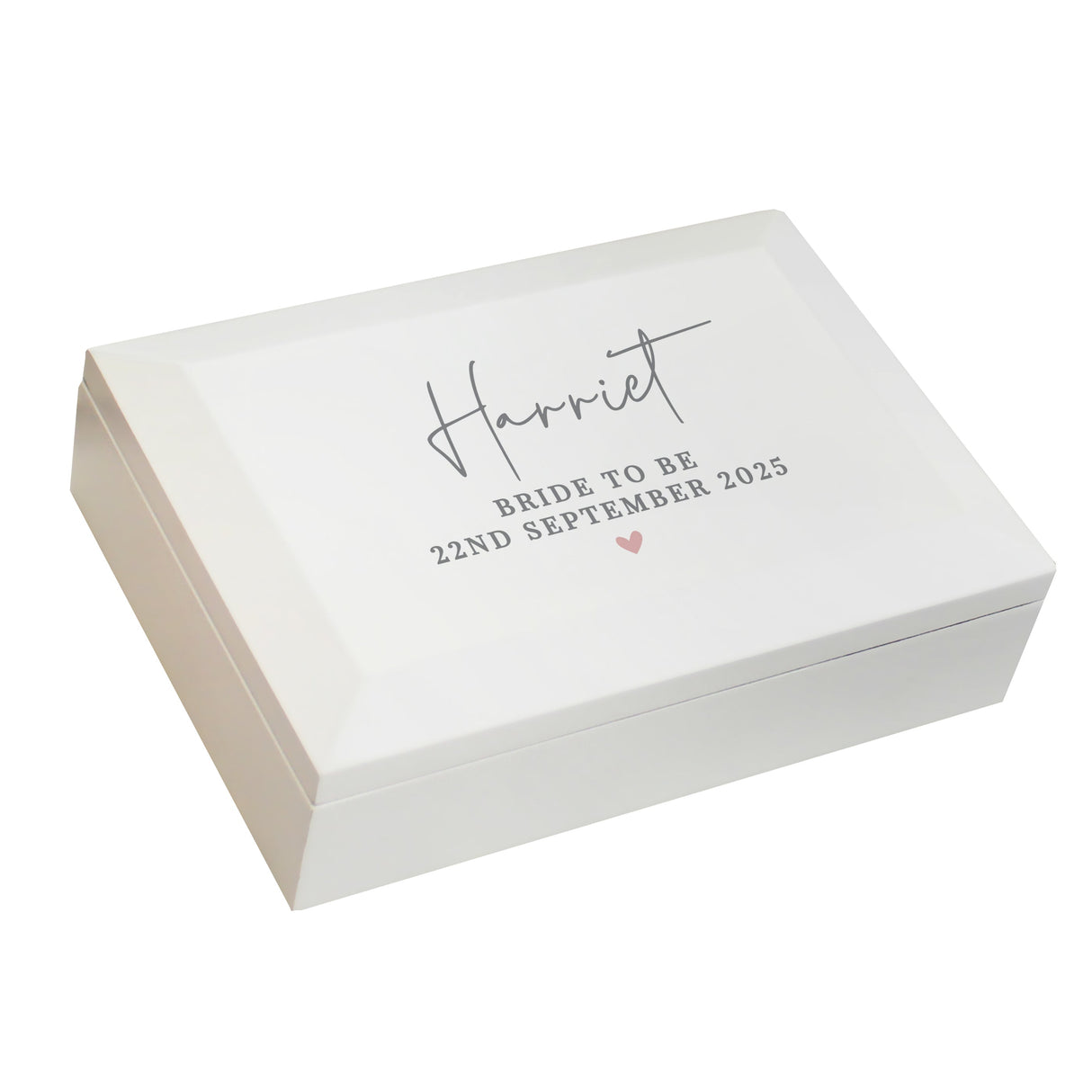 Personalised Pink Heart Wooden Jewellery Box: 6 - Jewellery Boxes By Gift Moments