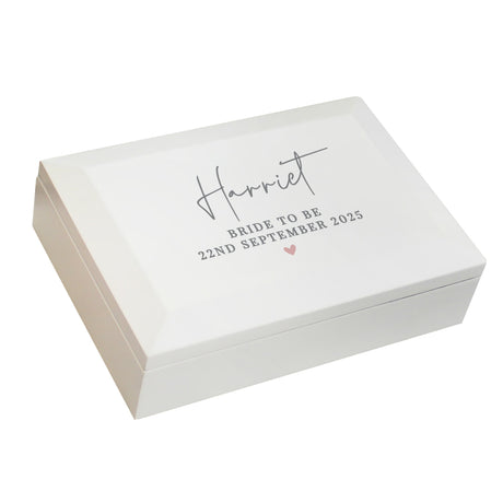 Personalised Pink Heart Wooden Jewellery Box: 6 - Jewellery Boxes By Gift Moments