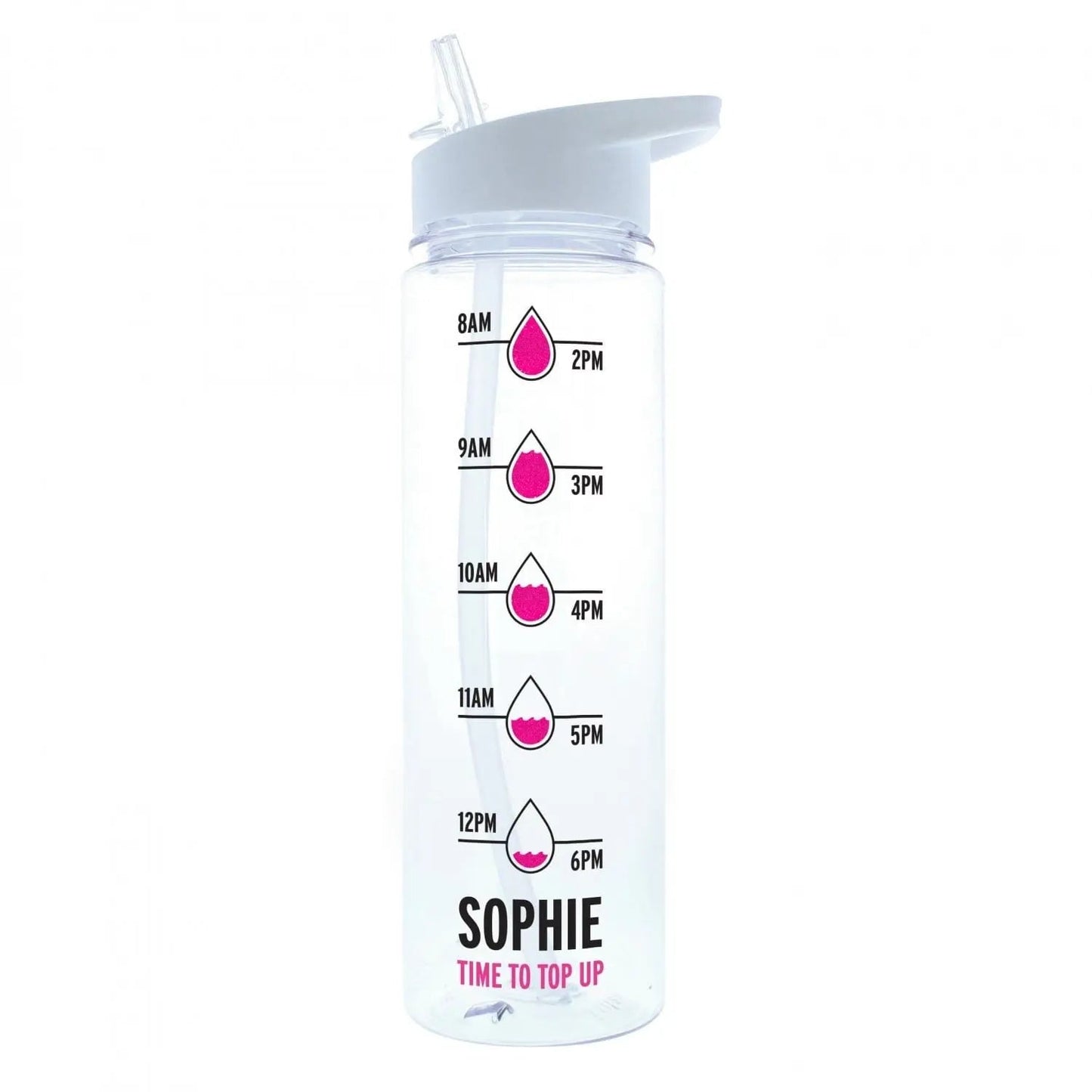 Personalised Pink ’Hydration Tracker’ Water Bottle: 4 - Water Bottles By Gift Moments