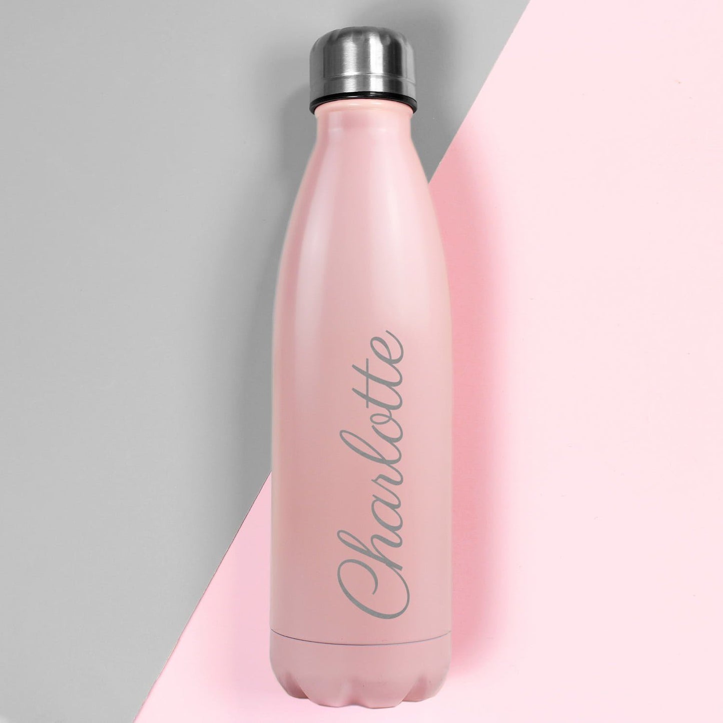 Personalised Pink Metal Insulated Drinks Bottle: 4 - Water Bottles By Gift Moments