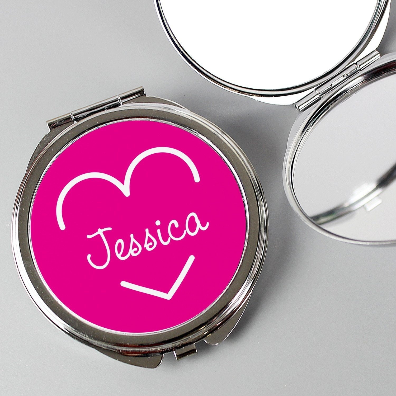 Personalised Pink Name Compact Mirror: 4 - Compact Mirrors By Gift Moments
