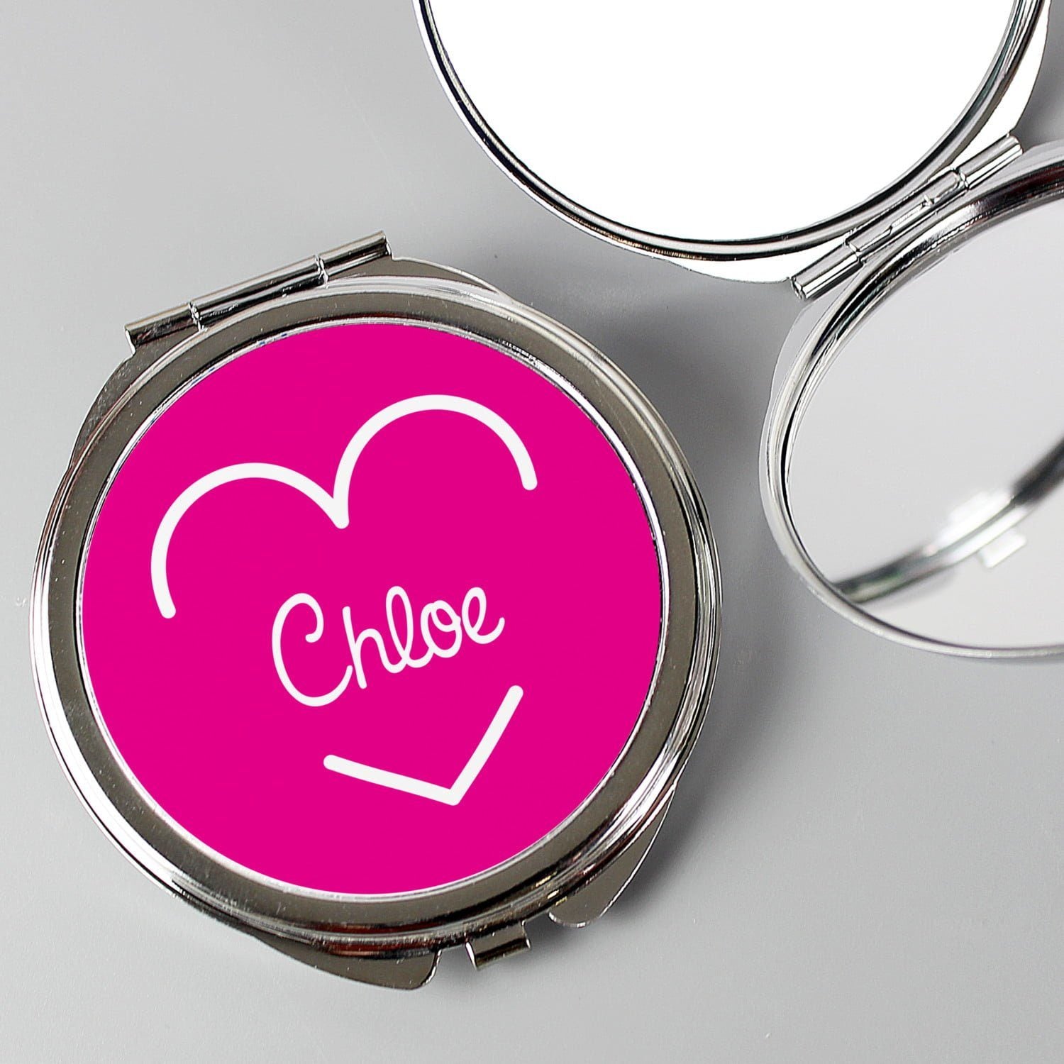 Personalised Pink Name Compact Mirror: 2 - Compact Mirrors By Gift Moments