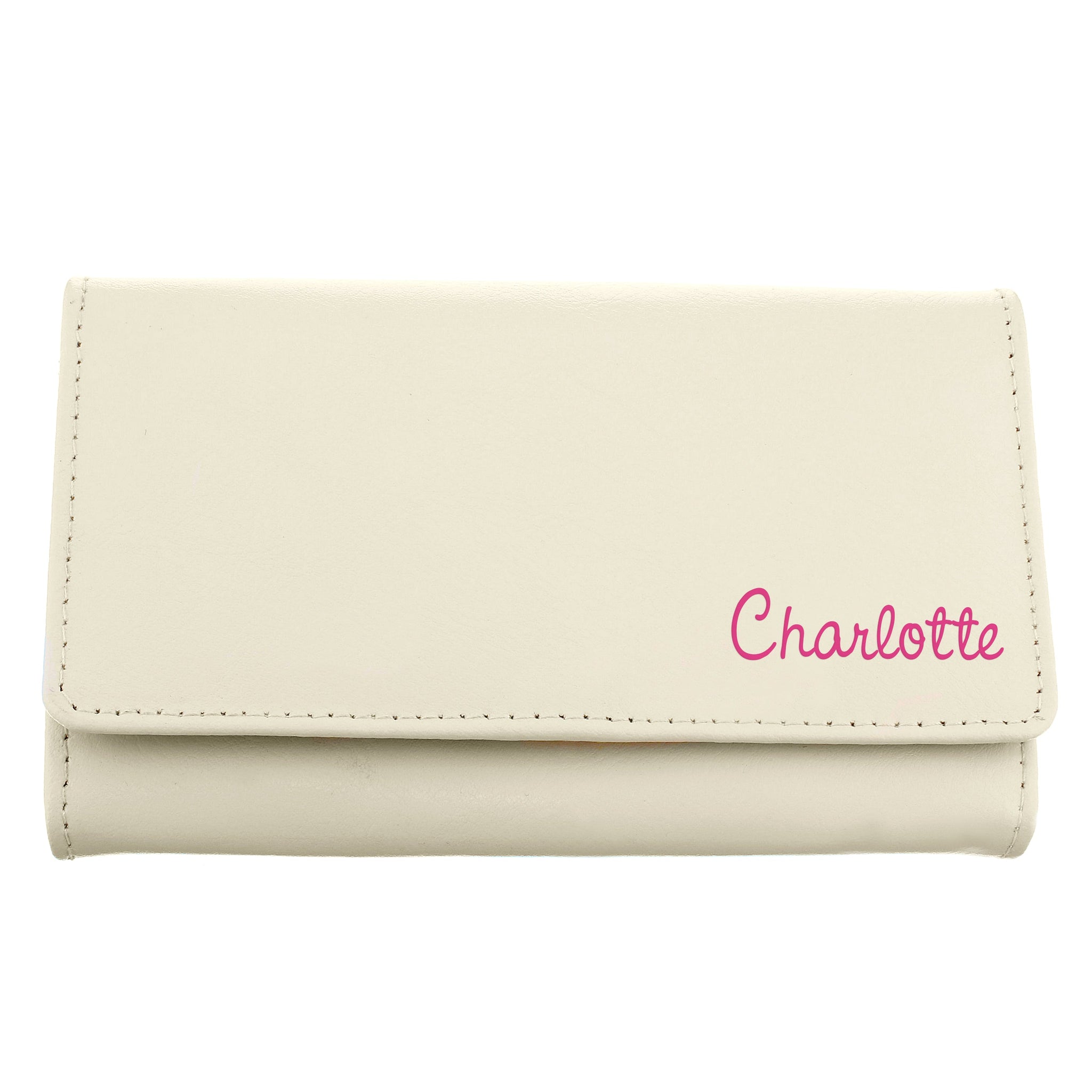 Personalised Pink Name Cream Leather Purse: 2 - Bags & Purses By Gift Moments