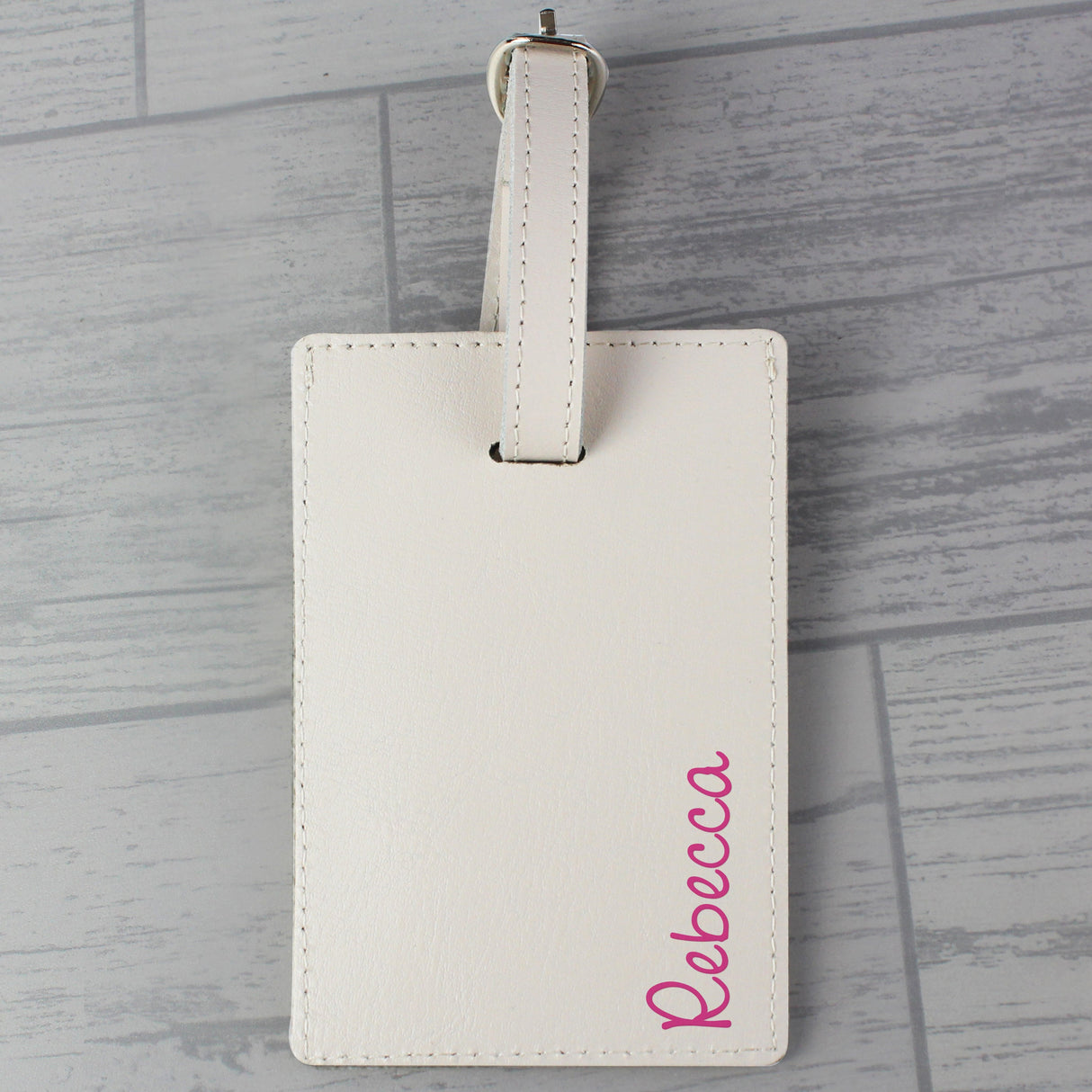 Personalised Pink Name Cream Luggage Tag: 3 - Luggage Tags By Gift Moments