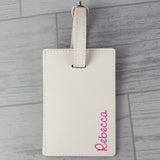 Personalised Pink Name Cream Luggage Tag: 3 - Luggage Tags By Gift Moments
