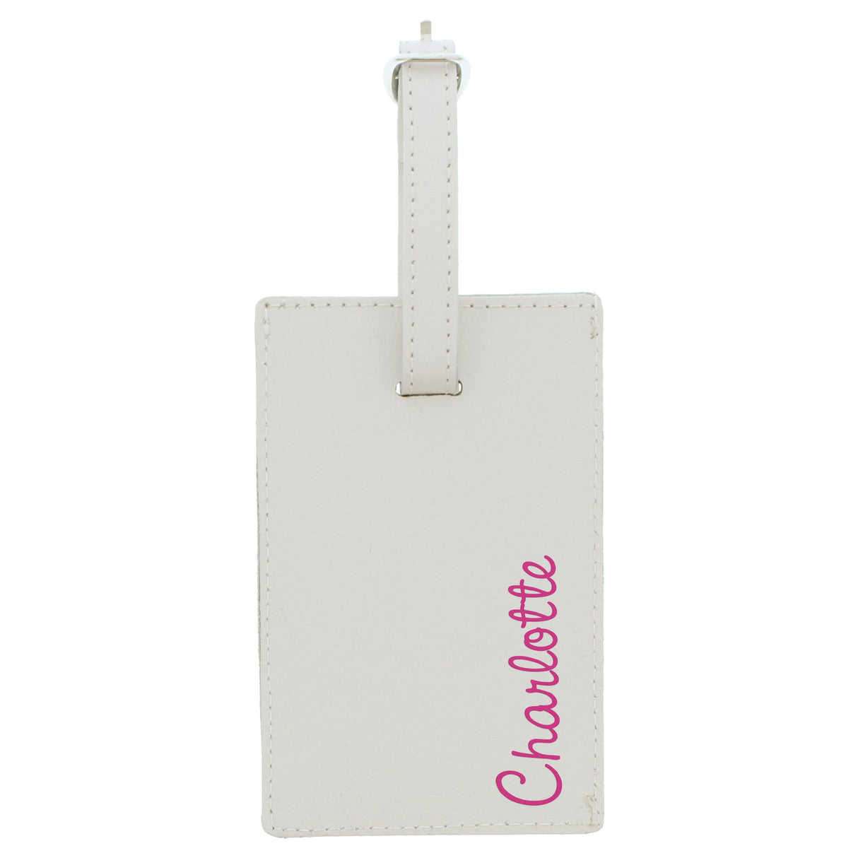 Personalised Pink Name Cream Luggage Tag: 2 - Luggage Tags By Gift Moments