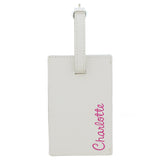 Personalised Pink Name Cream Luggage Tag: 2 - Luggage Tags By Gift Moments