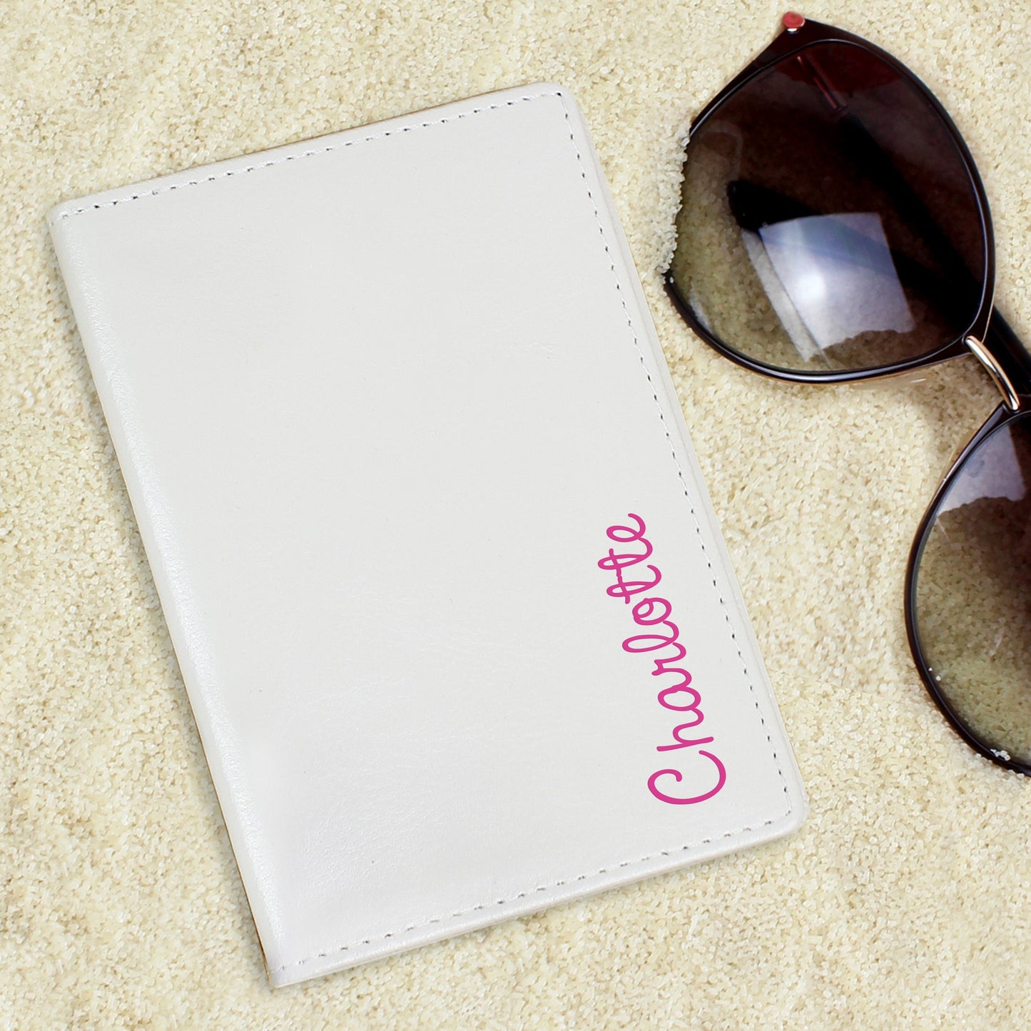 Personalised Pink Name Cream Passport Holder: 5 - Passport Holders By Gift Moments