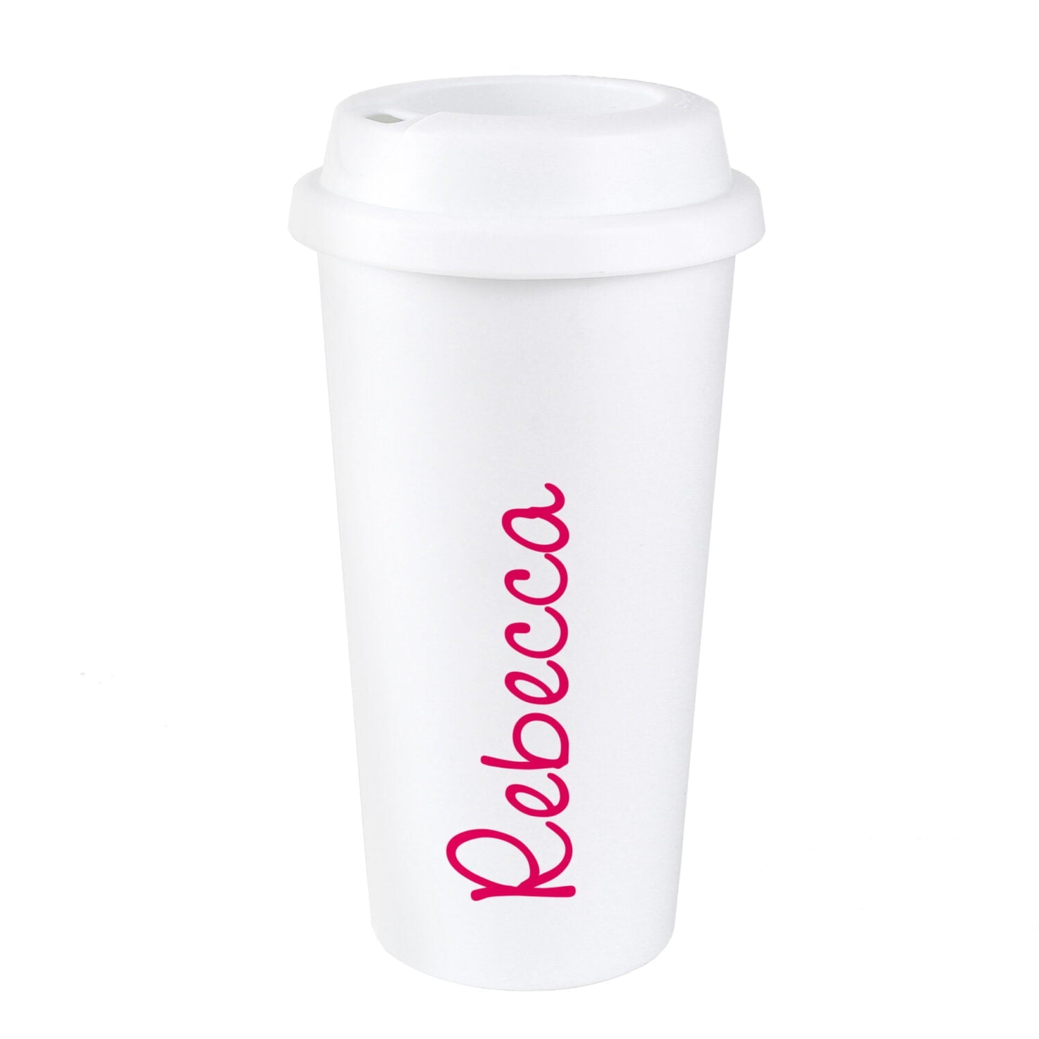 Personalised Pink Name Insulated Reusable Eco Travel Cup: 3 - Travel Mugs By Gift Moments