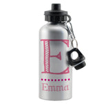 Personalised Pink Name Silver Drinks Bottle: 4 - Kids Bottles By Gift Moments