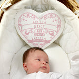 Personalised Pink Papercut Style Large Wooden Heart: 2 - Decorations By Gift Moments