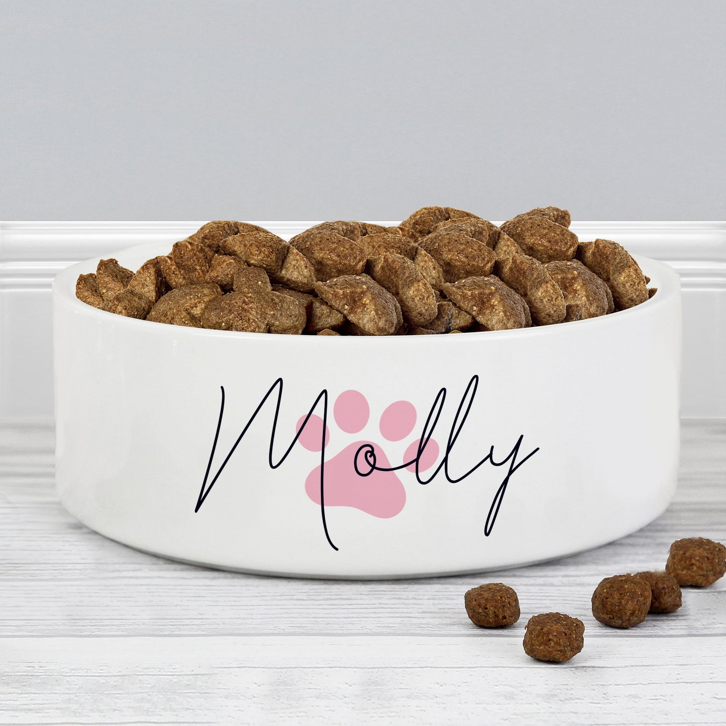 Personalised Pink Paw Print Name 14cm Medium Pet Bowl: 3 - Pet Products By Gift Moments
