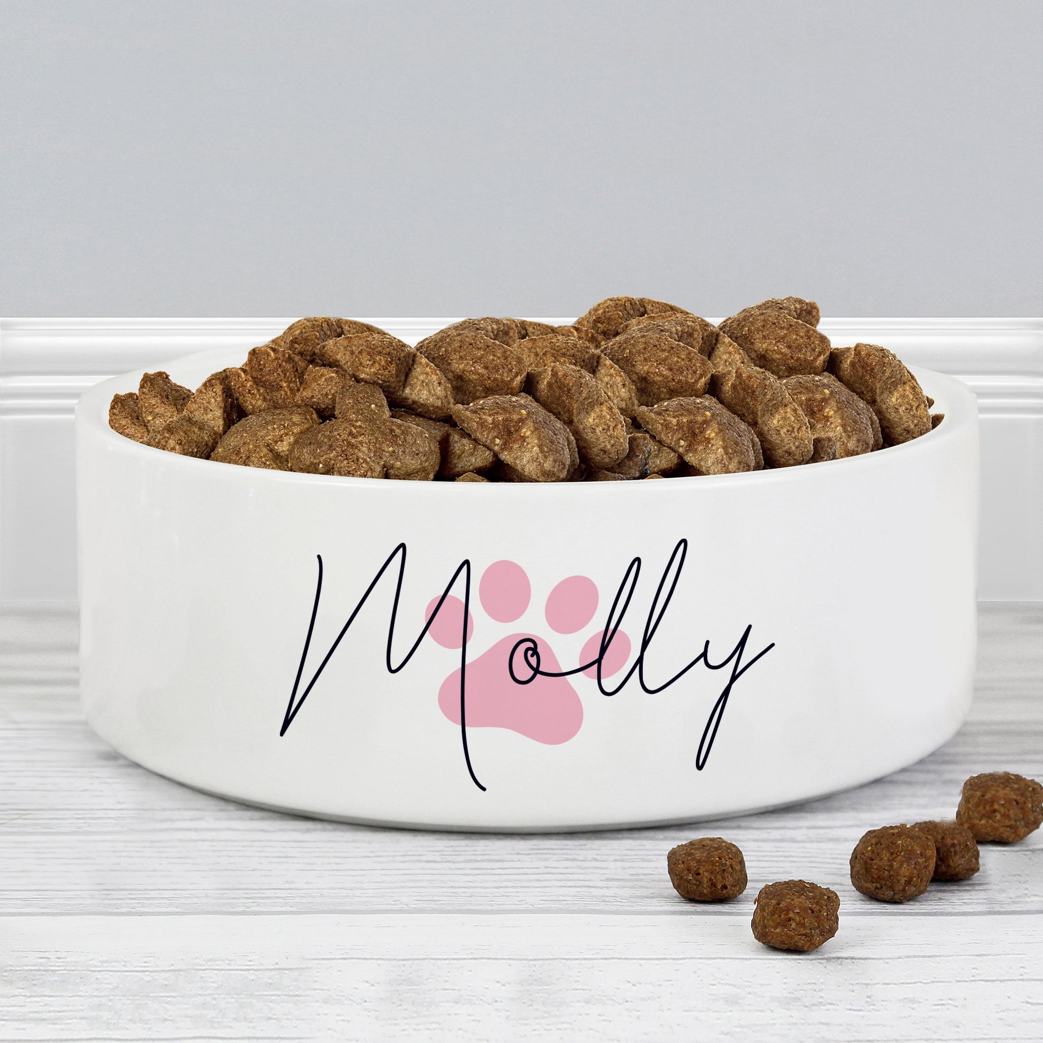 Personalised Pink Paw Print Name 14cm Medium Pet Bowl: 3 - Pet Products By Gift Moments