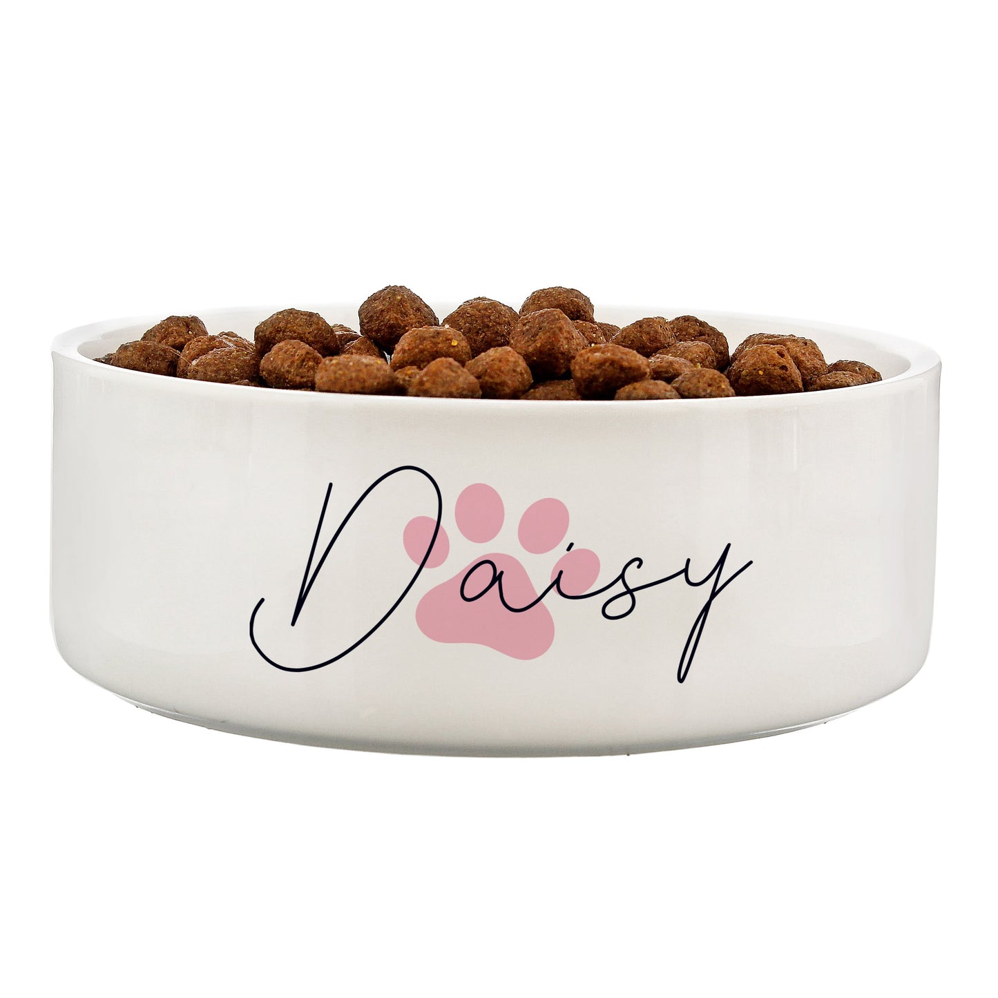 Personalised Pink Paw Print Name 14cm Medium Pet Bowl: 4 - Pet Products By Gift Moments