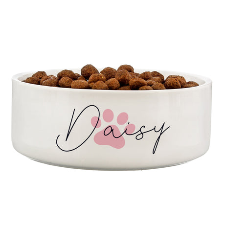 Personalised Pink Paw Print Name 14cm Medium Pet Bowl: 4 - Pet Products By Gift Moments
