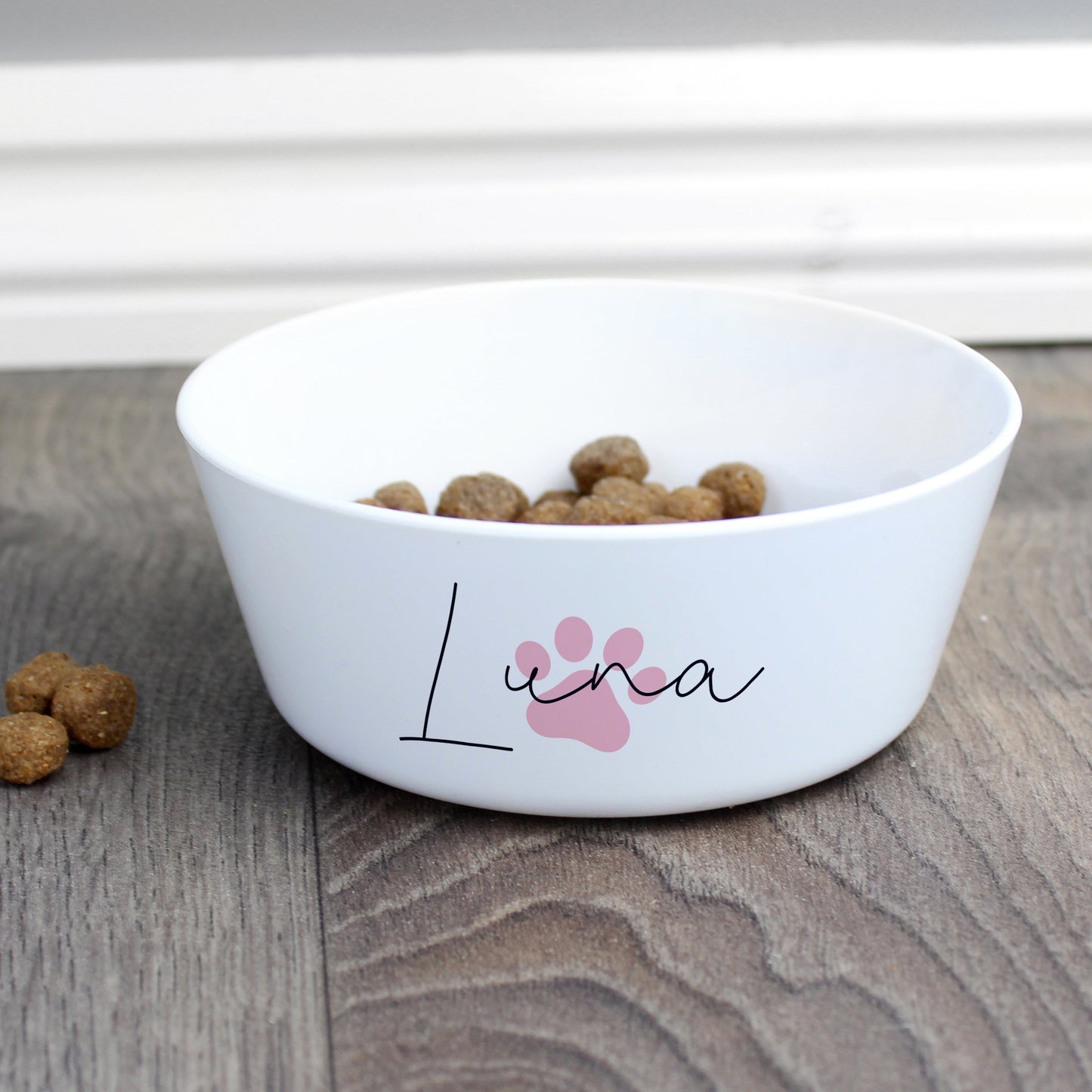 Personalised Pink Paw Print Plastic Cat Bowl: 3 - Pet Products By Gift Moments