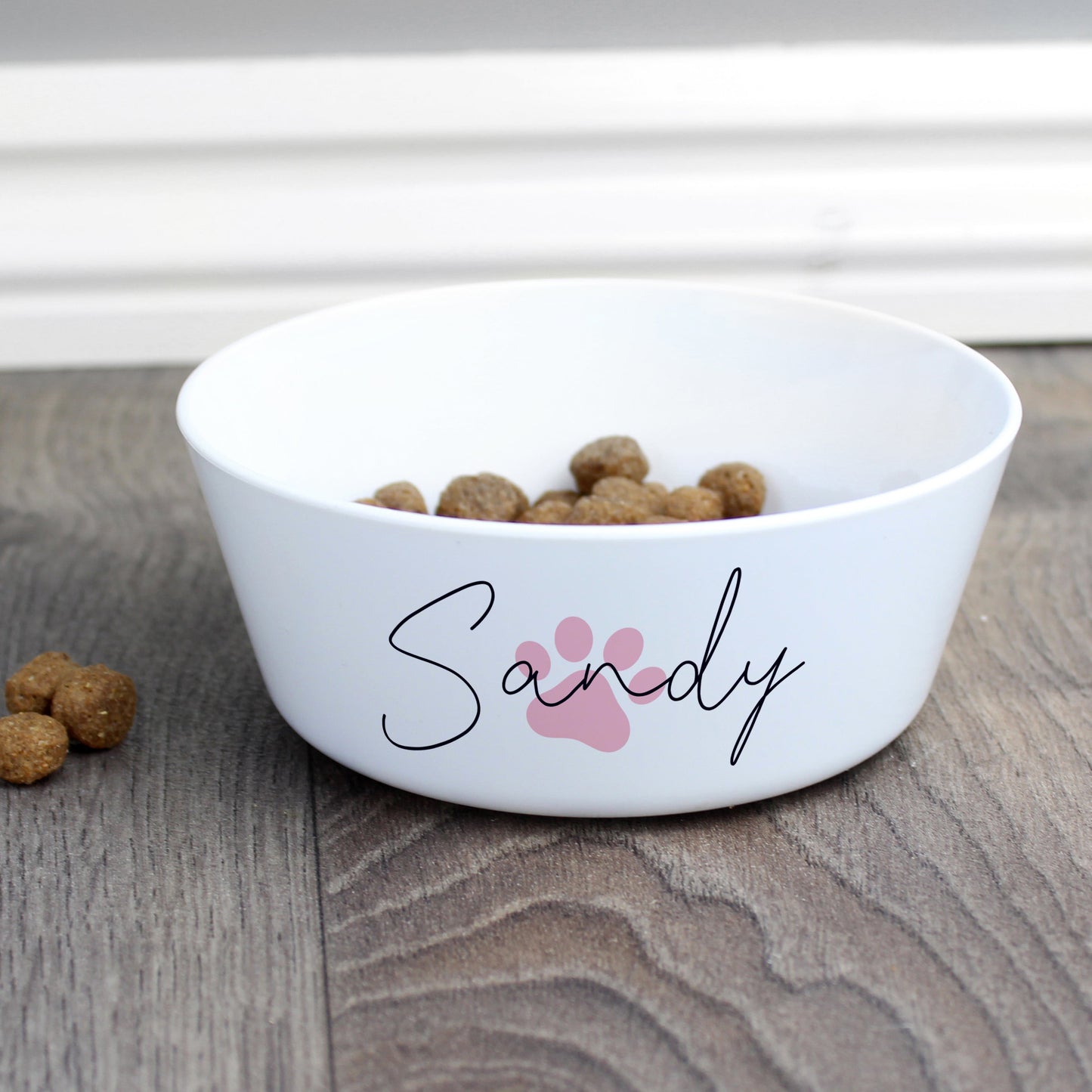 Personalised Pink Paw Print Plastic Cat Bowl: 2 - Pet Products By Gift Moments