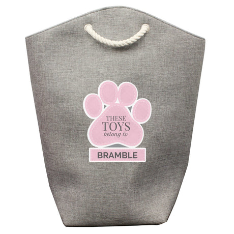Personalised Pink Paw Print Storage Bag: 3 - Storage By Gift Moments