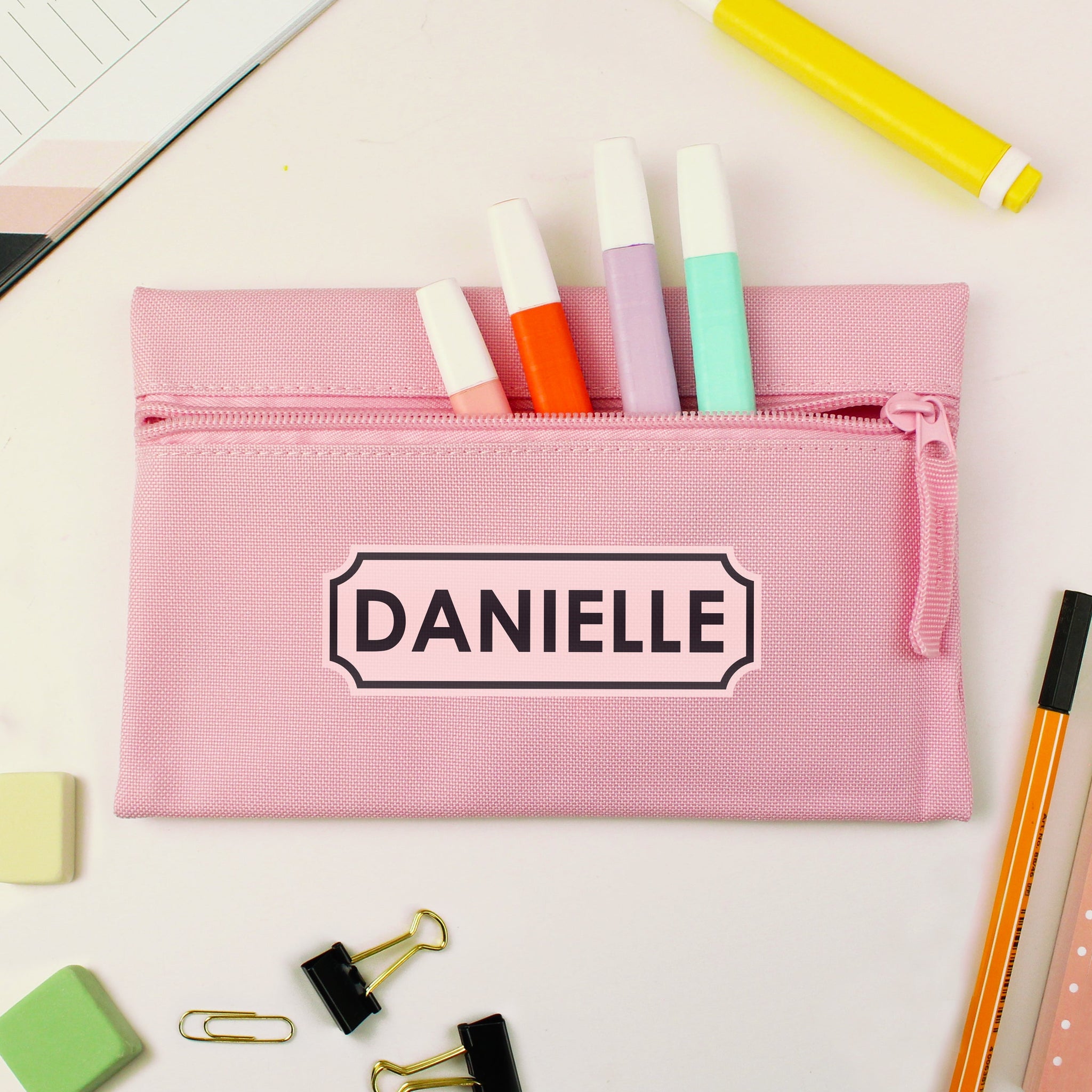Personalised Pink Pencil Case: 3 - Pencil Cases & Sets By Gift Moments