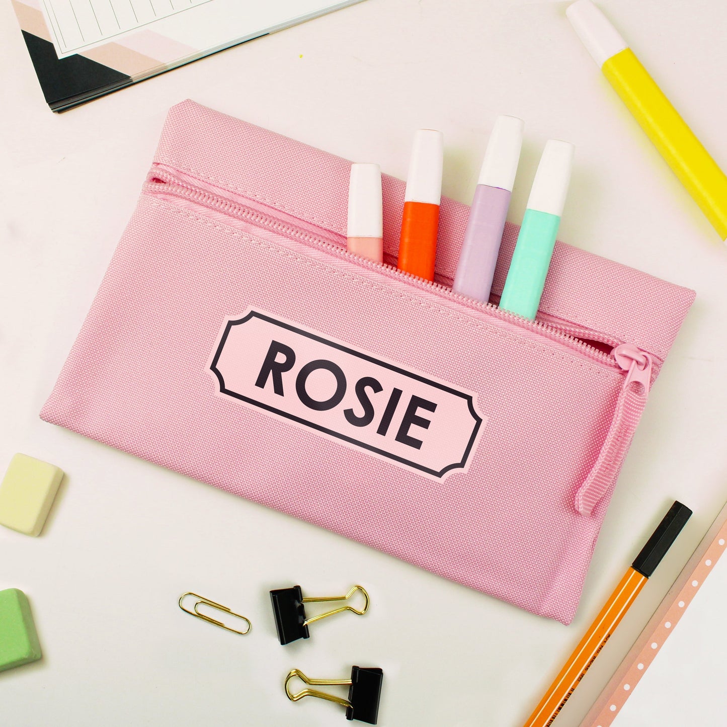 Personalised Pink Pencil Case: 2 - Pencil Cases & Sets By Gift Moments