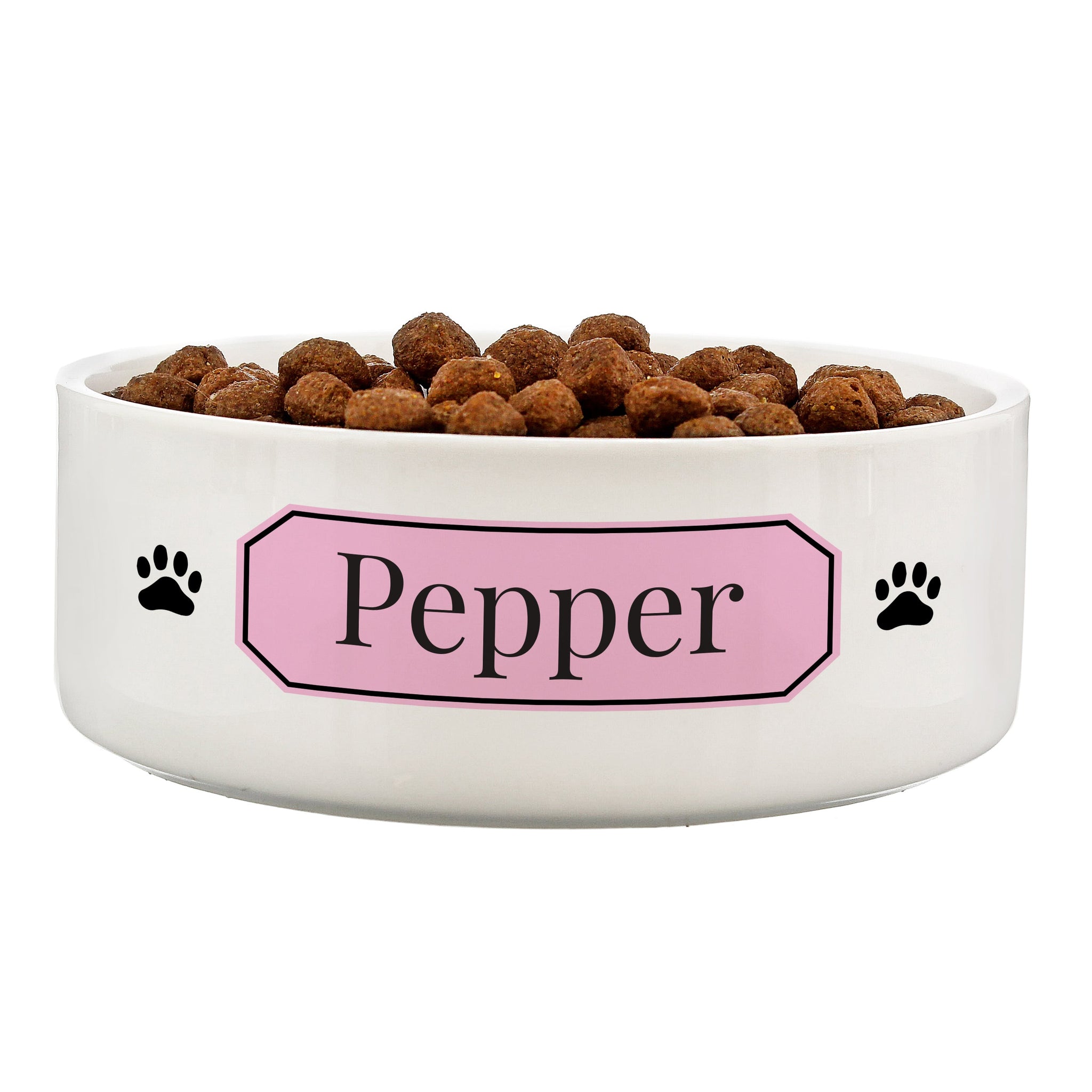 Personalised Pink Plaque 14cm Medium Pet Bowl: 2 - Pet Products By Gift Moments