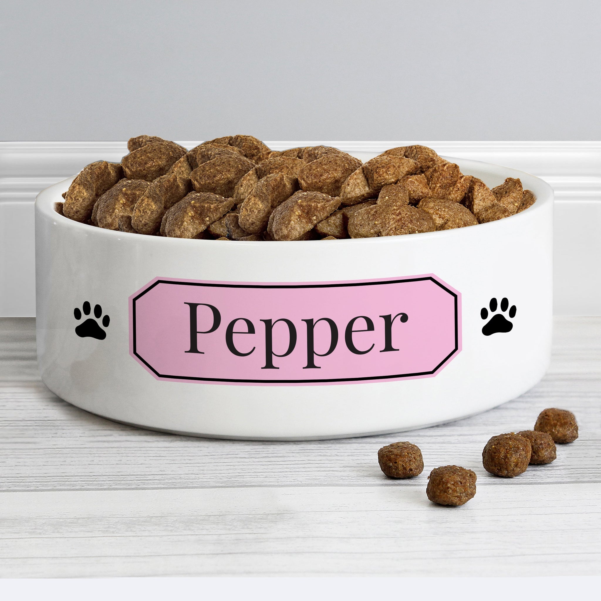 Personalised Pink Plaque 14cm Medium Pet Bowl: 4 - Pet Products By Gift Moments